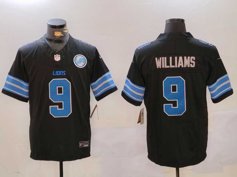 Men%27s Detroit Lions #9 Jameson Williams Black 2024 F.U.S.E. 2nd Alternate With Patch Vapor Limited Stitched Jersey